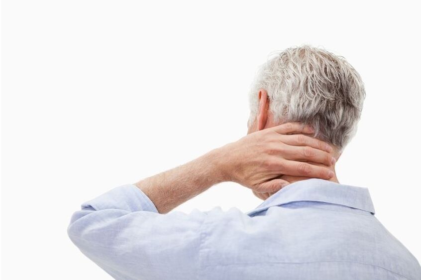 Dolor en el cuello debido a la osteocondrosis.